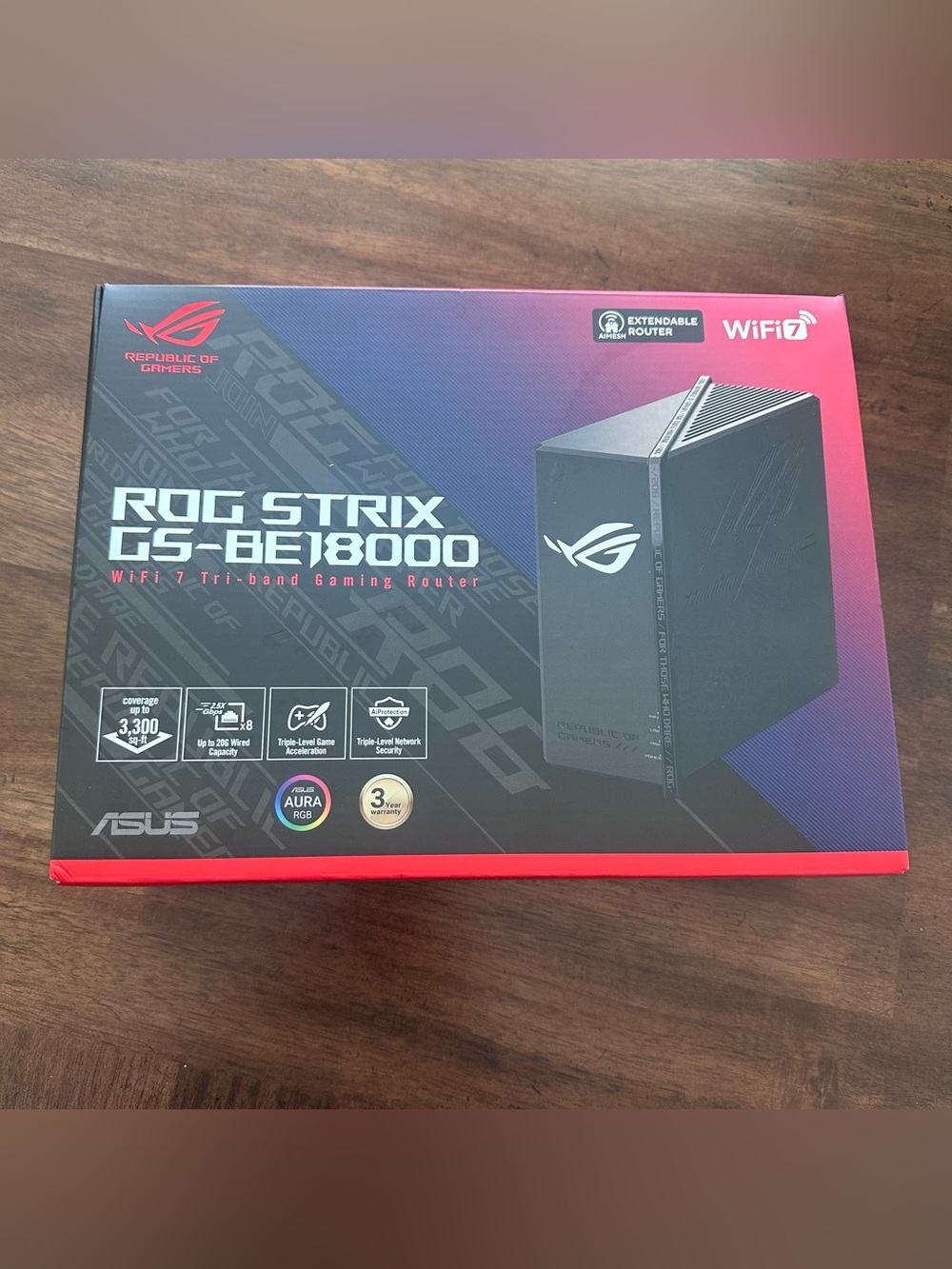 ASUS- ROG Strix GS-BE18000 Tri-Band Wi-Fi 7 Gaming Router - Black
Model: GS-BE18